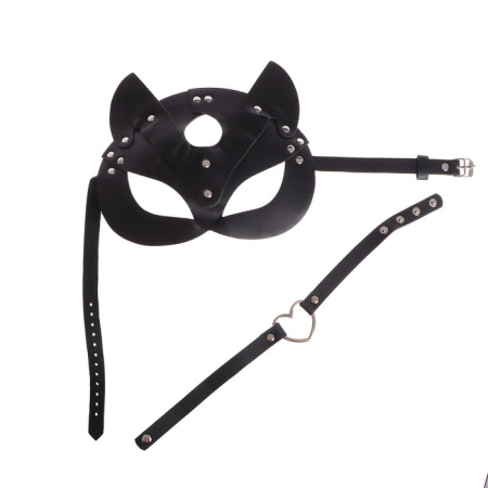 Карнавальный набор «Строгая киска» (БДСМ-маска, чокер)